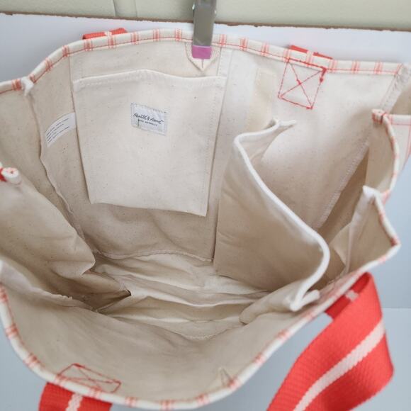 Hearth & Hand with Magnolia Engineered Striped Orange & Natural Market Tote NWT - Picture 3 of 6